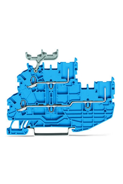 Wago - Wago 2020-2204 50 Adet 1.5mm2 Mavi 1 Kablo 1 Soket Bağlantılı Ray Klemens