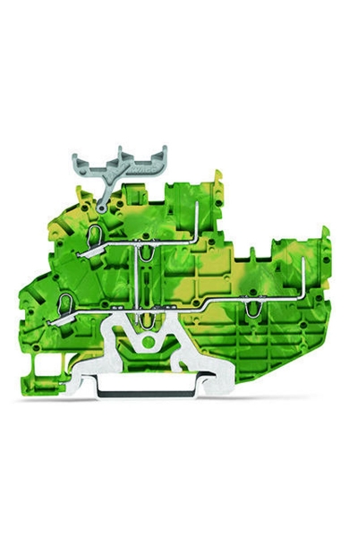 Wago - Wago 2020-2207 50 Adet 1.5mm2 Sarı Yeşil 1 Kablo 1 Soket Bağlantılı Ray Klemens