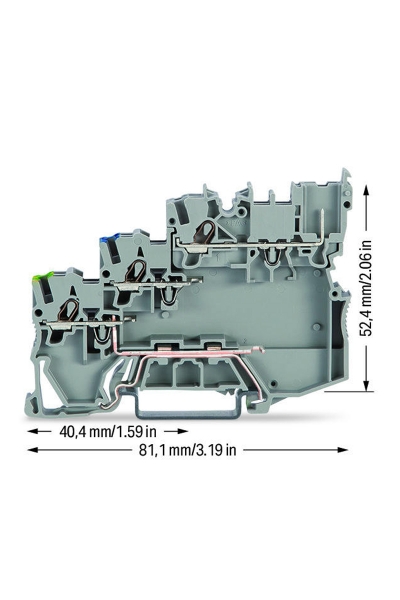 Wago 2020-5317/102-000 50 Adet 1.5mm2 3 İletkenli Topraklı Aktüatör Klemensi - Thumbnail