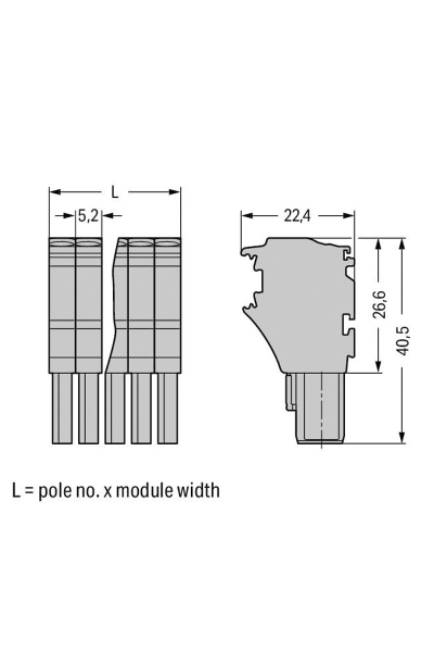 Wago 2022-101 200 Adet 4mm2 1 İletken 1 Kutup CCS Dişi Konnektör - Thumbnail