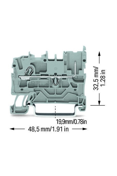 Wago 2022-1201 100 Adet 4mm2 Gri 1 İletkenli 1 Pinli Ray Klemens - Thumbnail