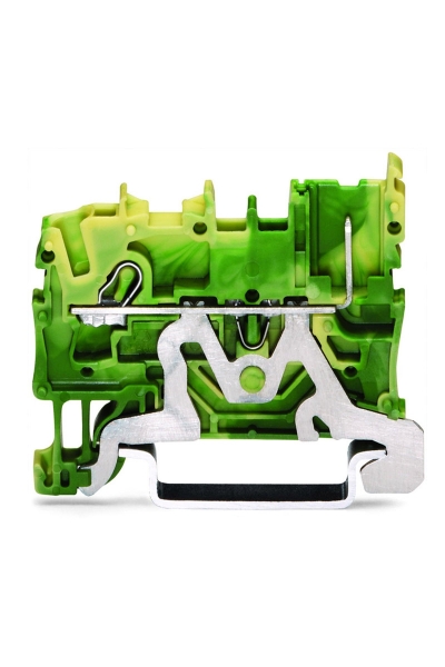 Wago - Wago 2022-1207 100 Adet 4mm2 Sarı Yeşil 1 Kablo 1 Soket Bağlantılı Ray Klemens