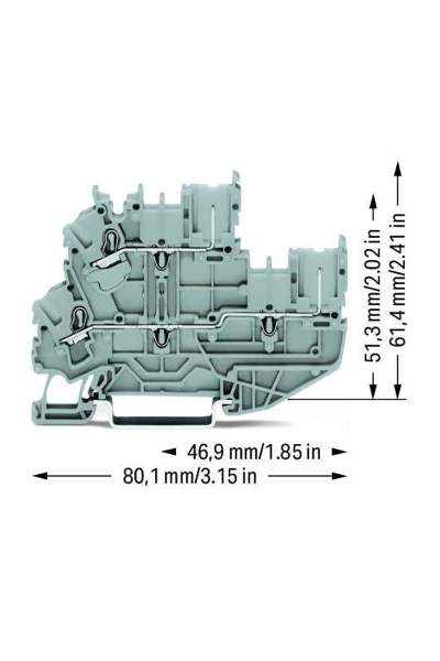 Wago 2022-2201 50 Adet 4mm2 Gri 1 Kablo 1 Soket Bağlantılı Ray Klemens - Thumbnail