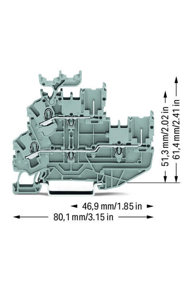 Wago 2022-2231 50 Adet 4mm2 Gri L/L 2 Katlı Klemens - Thumbnail