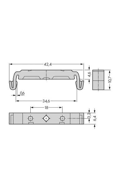 Wago 209-120 25 Adet DIN 35 Ray için Montaj Adaptörü - Thumbnail