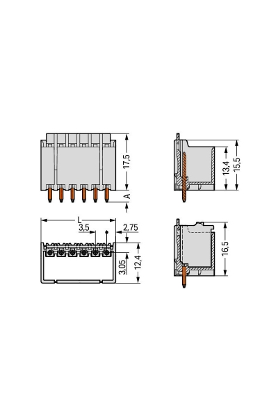 Wago 2091-1402/200-000 200 Adet 1.5mm2 2 Kutuplu THR Erkek Konnektör - Thumbnail