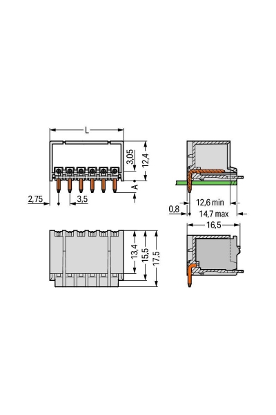 Wago 2091-1424 200 Adet 1.5mm2 4 Kutuplu PCB Dişi Konnektör - Thumbnail
