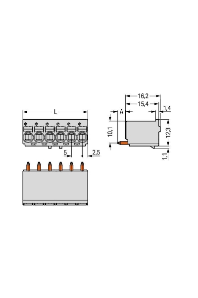 Wago 2092-1172 200 Adet 2.5mm2 Düz 2 Kutuplu PCB Dişi Klemens - Thumbnail