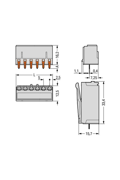Wago 2092-1302/200-000 200 Adet 2.5mm2 Düz 2 Kutuplu THR Dişi Konnektör - Thumbnail