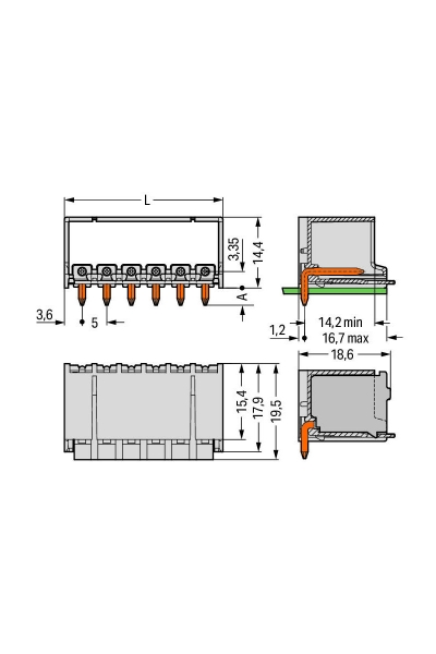 Wago 2092-1432 100 Adet 2.5mm2 90 Derece 12 Kutuplu PCB Erkek Konnektör - Thumbnail