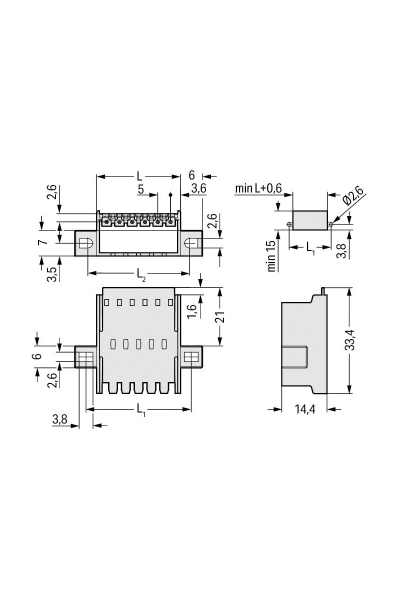 Wago 2092-1636/024-000 50 Adet 2.5mm2 6 Kutuplu Flanşlı Boş Pano Geçiş - Thumbnail