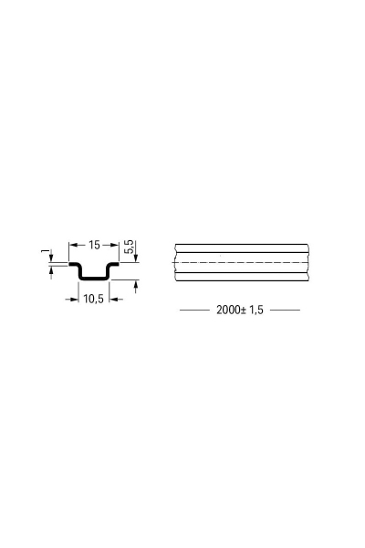 Wago 210-295 15x5.5mm 1mm Çelik Taşıyıcı Ray - Thumbnail