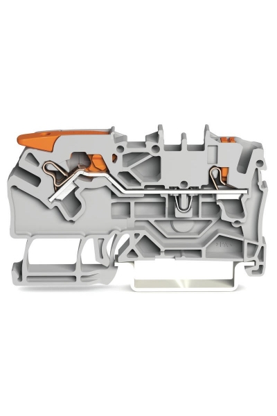 Wago - Wago 2102-5201 50 Adet 4mm2 Gri 2 iletkenli Kollu Basma Butonlu Klemens