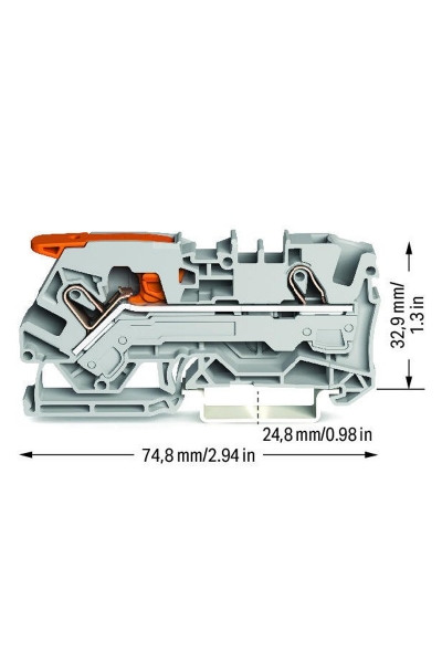 Wago - Wago 2106-1201 25 Adet 10mm2 Gri 2 İletkenli Kollu Yaylı Klemens Wago 2106-1201 25 Adet 10mm2 Gri 2 İletkenli Kollu Yaylı Klemens - Thumbnail