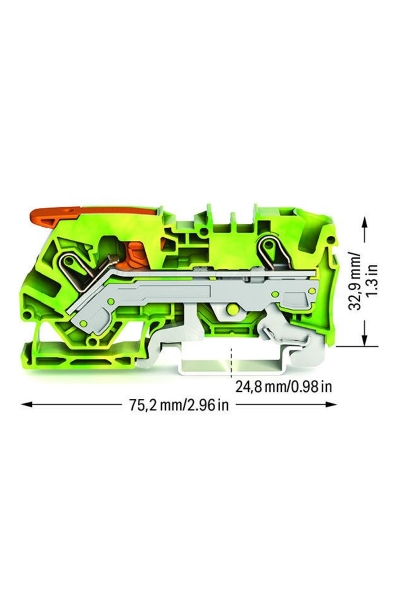 Wago 2106-1207 25 Adet 10mm2 Sarı Yeşil 2 İletkenli Kollu Yaylı Topraklama Klemensi - Thumbnail