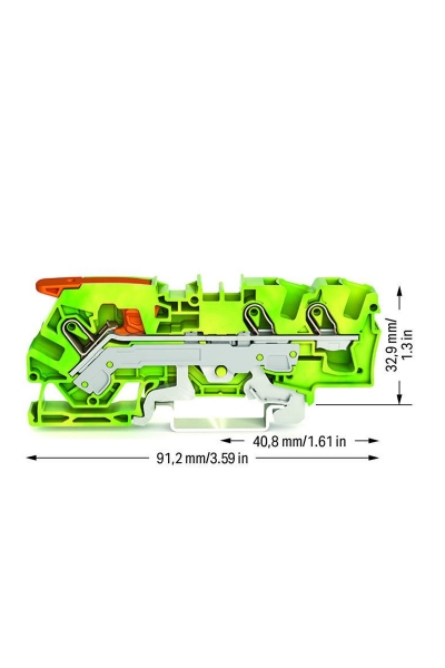 Wago 2106-1307 25 Adet 10mm2 Sarı Yeşil 3 iletkenli Kollu Yaylı Topraklama Klemensi - Thumbnail