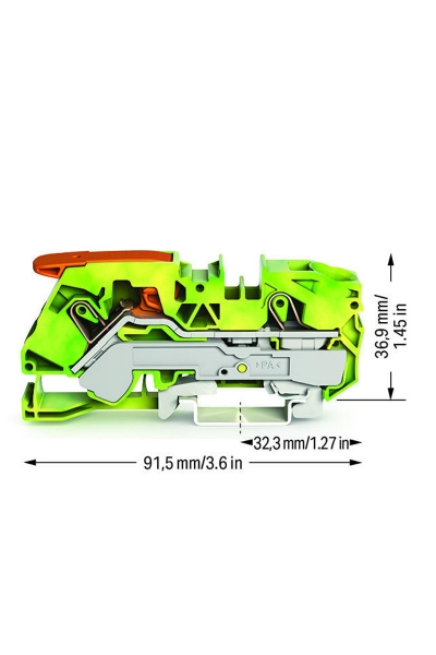 Wago 2116-1207 20 Adet 25mm2 Sarı Yeşil Kollu ve Yaylı Topraklama Klemensi - Thumbnail