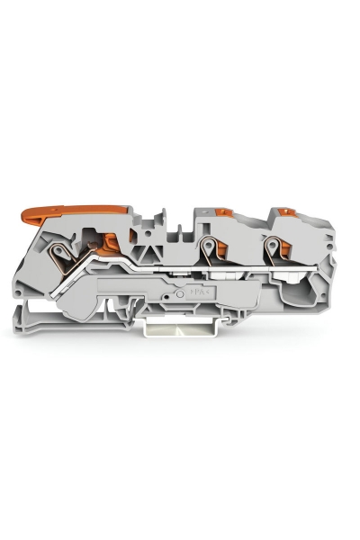 Wago - Wago 2116-5301 20 Adet 25mm2 Gri 3 iletkenli Kollu Basma Butonlu Klemens