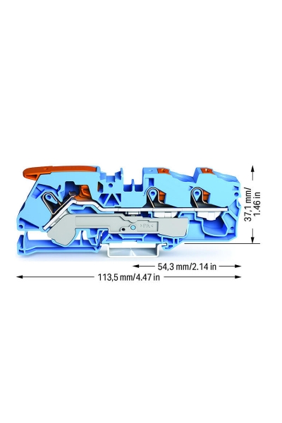 Wago 2116-5304 20 Adet 25mm2 Mavi 3 iletkenli Kollu Basma Butonlu Klemens - Thumbnail