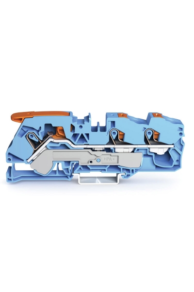 Wago - Wago 2116-5304 20 Adet 25mm2 Mavi 3 iletkenli Kollu Basma Butonlu Klemens