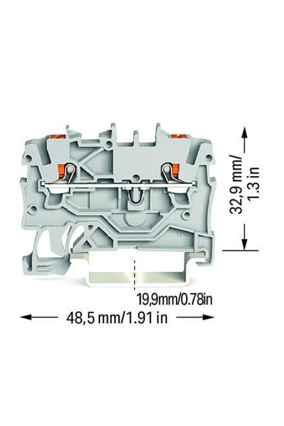 Wago 2200-1201 100 Adet 1.5mm2 Gri 2 İletkenli Basma Butonlu Klemens - Thumbnail