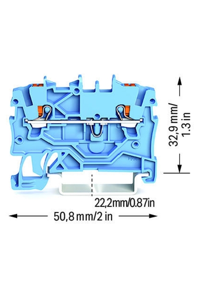 Wago 2200-1204 100 Adet 1.5mm2 Mavi 2 İletkenli Basma Butonlu Klemens - Thumbnail