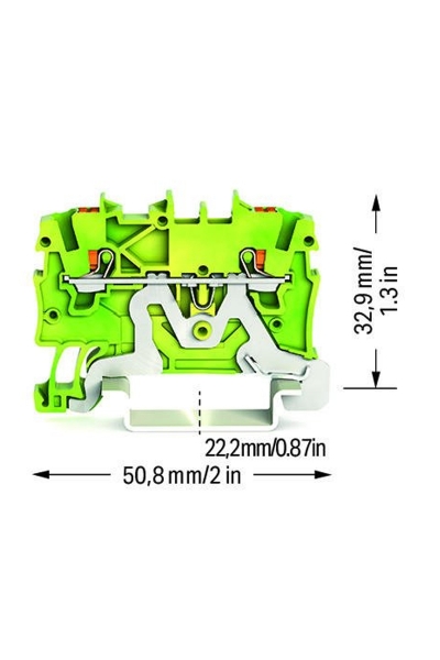 Wago 2200-1207 100 Adet 1.5mm2 Sari Yeşil 2 İletkenli Basma Butonlu Topraklama Klemensi - Thumbnail