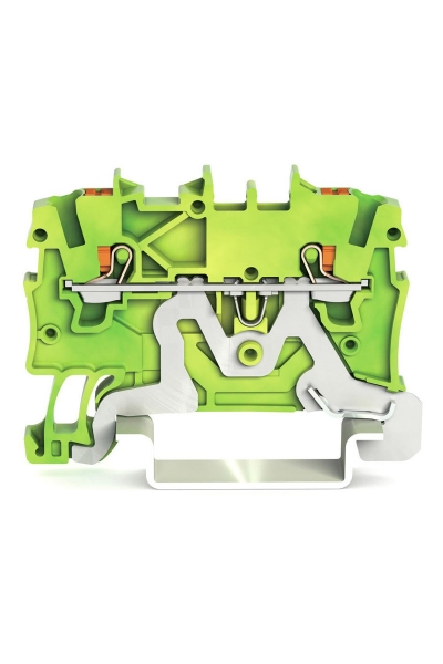Wago - Wago 2200-1207 100 Adet 1.5mm2 Sari Yeşil 2 İletkenli Basma Butonlu Topraklama Klemensi