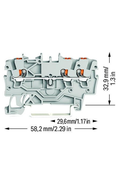 Wago 2200-1301 100 Adet 1.5mm2 Gri 3 İletkenli Basma Butonlu Klemens - Thumbnail