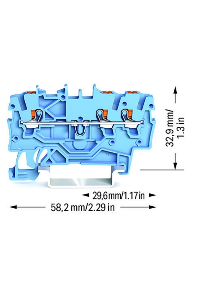 Wago 2200-1304 100 Adet 1.5mm2 Mavi 3 İletkenli Basma Butonlu Klemens - Thumbnail