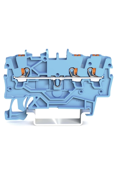 Wago - Wago 2200-1304 100 Adet 1.5mm2 Mavi 3 İletkenli Basma Butonlu Klemens