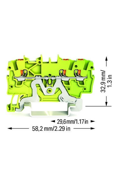 Wago 2200-1307 100 Adet 1.5mm2 Sari Yeşil 3 İletkenli Basma Butonlu Topraklama Klemensi - Thumbnail