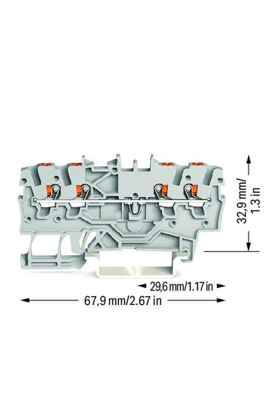 Wago 2200-1401 100 Adet 1.5mm2 Gri 4 İletkenli Basma Butonlu Klemens - Thumbnail