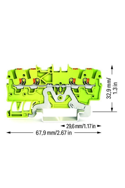 Wago 2200-1407 100 Adet 1.5mm2 Sari Yeşil 4 İletkenli Basma Butonlu Topraklama Klemensi - Thumbnail