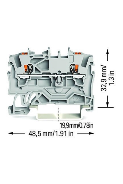 Wago 2201-1201 100 Adet 2.5mm2 Gri 2 İletkenli Basma Butonlu Klemens - Thumbnail