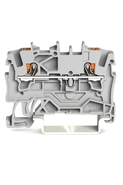 Wago - Wago 2201-1201 100 Adet 2.5mm2 Gri 2 İletkenli Basma Butonlu Klemens