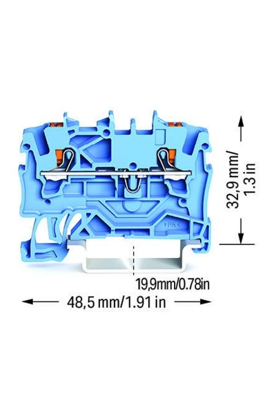 Wago 2201-1204 100 Adet 2.5mm2 Mavi 2 İletkenli Basma Butonlu Klemens - Thumbnail
