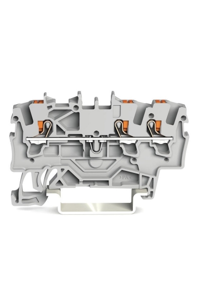 Wago - Wago 2201-1301 100 Adet 2.5mm2 Gri 3 iletkenli Basma Butonlu Klemens