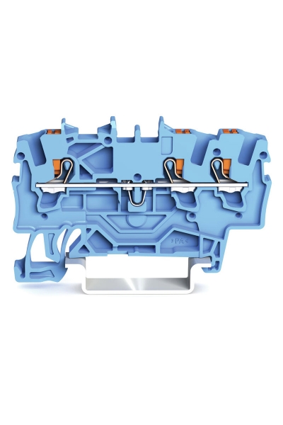 Wago - Wago 2201-1304 100 Adet 2.5mm2 Mavi 3 iletkenli Basma Butonlu Klemens