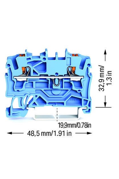 Wago 2202-1204 100 Adet 4mm2 Mavi 2 İletkenli Basma Butonlu Klemens - Thumbnail