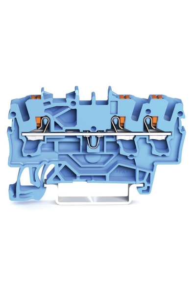 Wago 2202-1304 100 Adet 4mm2 Mavi 3 iletkenli Basma Butonlu Klemens - Thumbnail