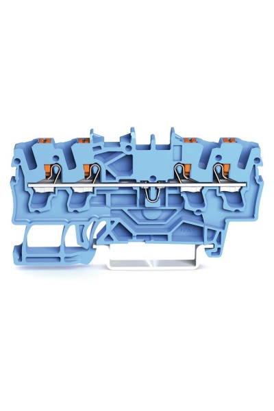 Wago - Wago 2202-1404 100 Adet 4mm2 Mavi 4 iletkenli Basma Butonlu Klemens