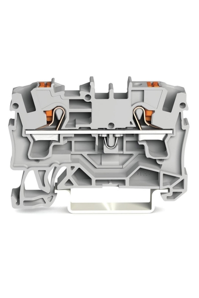 Wago - Wago 2204-1201 50 Adet 6mm2 Gri 2 İletkenli Basma Butonlu Klemens