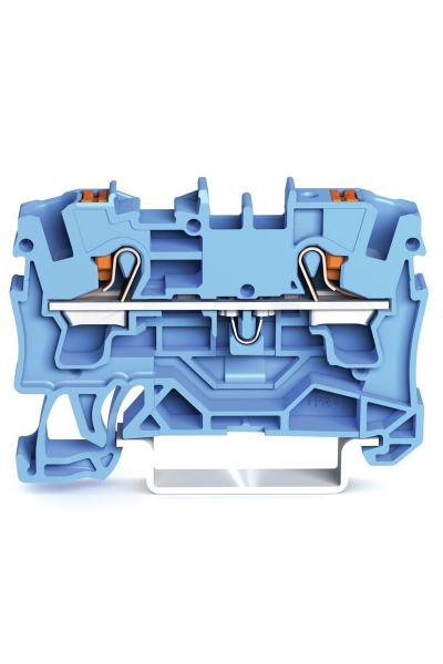 Wago - Wago 2204-1204 50 Adet 6mm2 Mavi 2 İletkenli Basma Butonlu Klemens