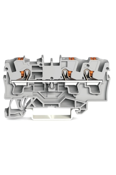 Wago - Wago 2204-1301 50 Adet 6mm2 Gri 3 iletkenli Basma Butonlu Klemens