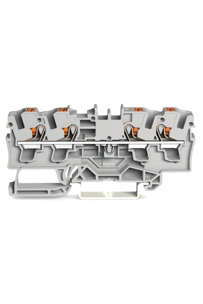 Wago - Wago 2204-1401 50 Adet 6mm2 Gri 4 iletkenli Basma Butonlu Klemens