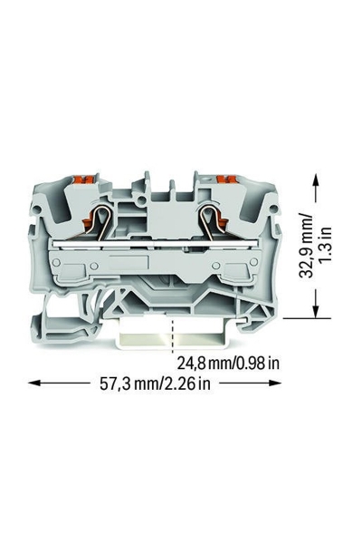 Wago 2206-1201 50 Adet 10mm2 Gri 2 İletkenli Basma Butonlu Klemens - Thumbnail