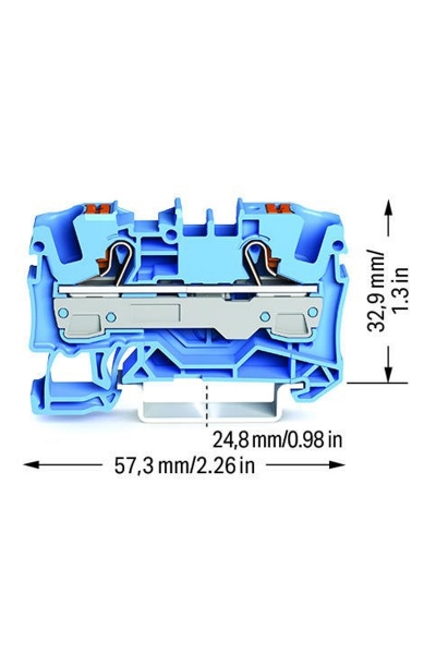 Wago 2206-1204 50 Adet 10mm2 Mavi 2 İletkenli Basma Butonlu Klemens - Thumbnail