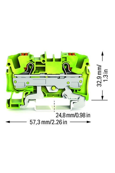 Wago 2206-1207 50 Adet 10mm2 Sarı Yeşil 2 İletkenli Basma Butonlu Topraklama Klemensi - Thumbnail