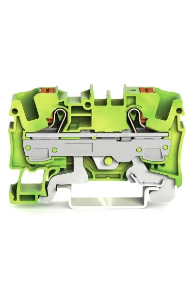 Wago - Wago 2206-1207 50 Adet 10mm2 Sarı Yeşil 2 İletkenli Basma Butonlu Topraklama Klemensi